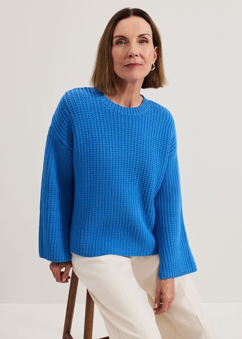 Phase Eight Gabby Textured Knitwear Blue Australia | ZC1840597